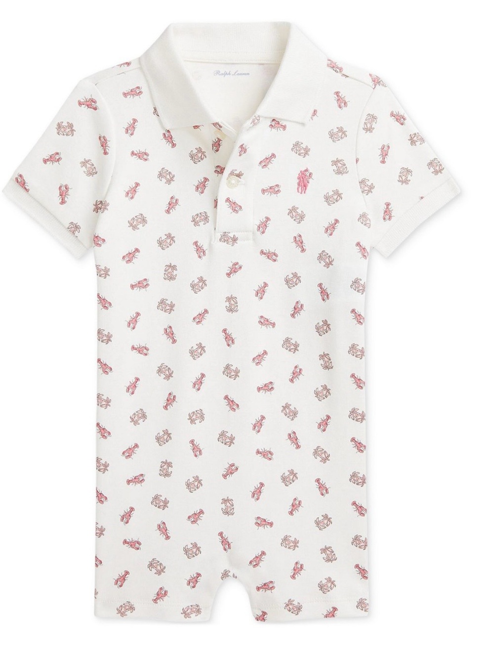 Ralph Lauren Baby Polo Romper with Crab Print - Size 9M